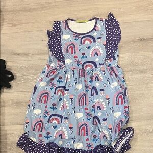 Charming Blue and Purple Kids Dress